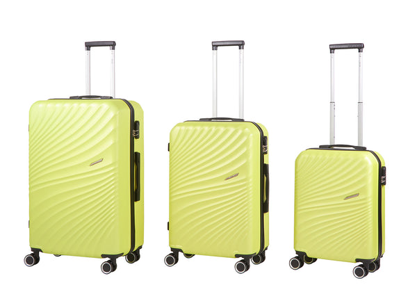 prezzo Set 3 Valigie Trolley Rigido 4 Ruote con Combinazione in ABS Ravizzoni Amalfi Verde Lime