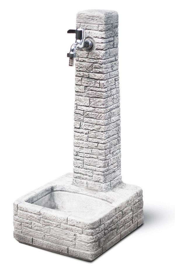 sconto Fontana da Giardino Senza Rubinetto in Cemento Granulato di Marmo Clanezzo Grigio