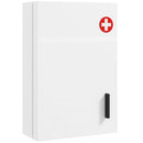 Armadietto Porta Medicinali da Parete 40x18x60 cm con 2 Chiavi e 6 Scomparti in Acciaio Laminato Bianco      