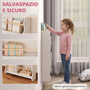 Libreria Montessoriana per Bambini 3-8 Anni a 3 Ripiani 60x15x73 cm in Truciolato Bianco      