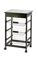 Carrello da Cucina in Legno Wengè 3 Cestelli Tosini C002W