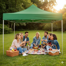 Gazebo Richiudibile Pieghevole 3x3m in Acciaio e PVC Impermeabile Verde