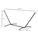 Supporto Struttura Portante per Amaca Regolabile Max 150Kg Nero 280x120x110 cm 
