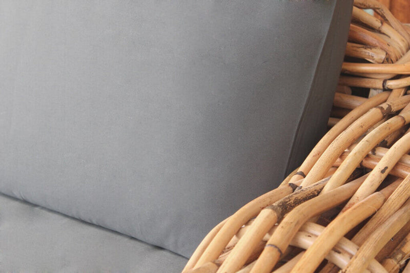 Poltrona Componibile Polinesia con Cuscini 75x87x105 cm in Rattan Marrone