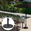 Base per Ombrellone Rotonda per Pali da Ø3,8 e Ø4,8 cm in Calcestruzzo Rivestito in HDPE Nero   
