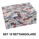 Set 10 Scatole cartone multicolor rettangolare 