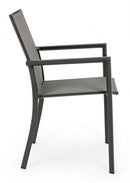 Set 4 Sedie da Giardino 56,2x60x88h cm con Braccioli Konnor Antracite