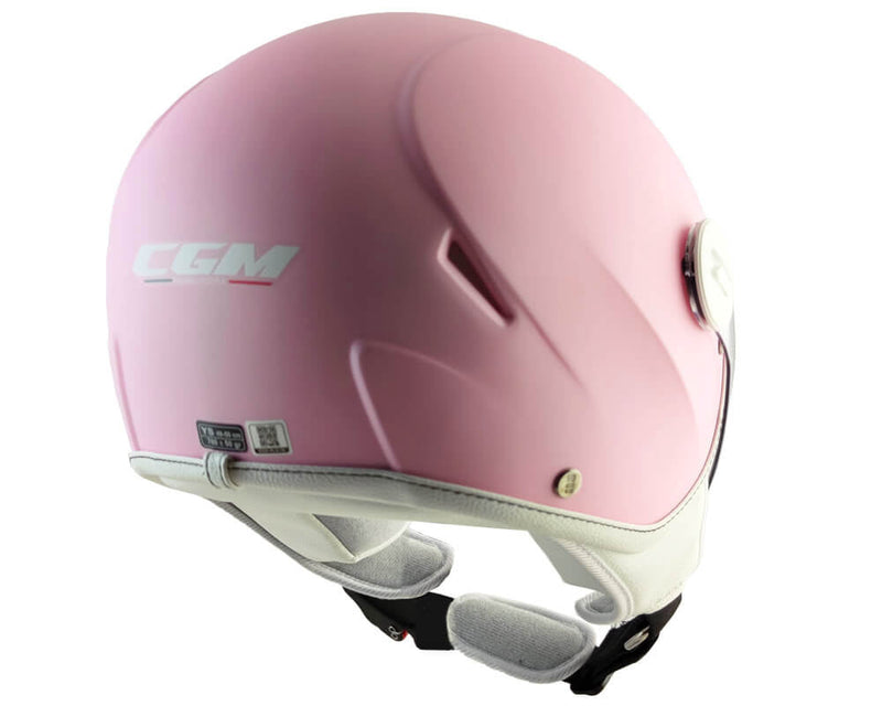 Casco Demi-Jet per Bambini Visiera Sagomata CGM Magic Mono 205A Rosa Opaco Varie Misure