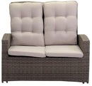 Set Salotto da Giardino Divano 2 Posti in Polyrattan Atlanta Grigio