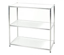 Scaffale Libreria in Acciaio Cromato 3 Ripiani Bianchi Tosini E-408080W