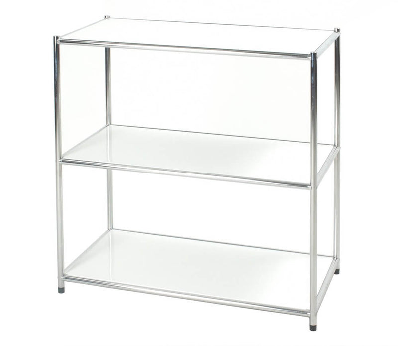 Scaffale Libreria in Acciaio Cromato 3 Ripiani Bianchi Tosini E-408080W