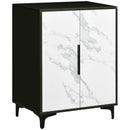 Mobile Multiuso 2 Ante 60x41,5x80 cm in MDF e Acciaio Nero e Bianco