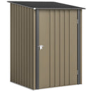Casetta da Giardino Porta Attrezzi 100x104x160 cm con Porta in Acciaio Galvanizzato Marrone e Grigio Scuro      