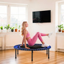 Trampolino Elastico Fitness Ø114x31 cm a 36 Corde in Acciaio e PP Blu      