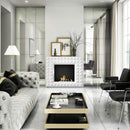 Camino a Bioetanolo da Pavimento 113x97,3 cm Flig Boise Swarovski Bianco Lucido 