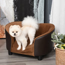 Divanetto per Cani e Gatti 70x48x40 cm con Cuscino  Supreme Marrone