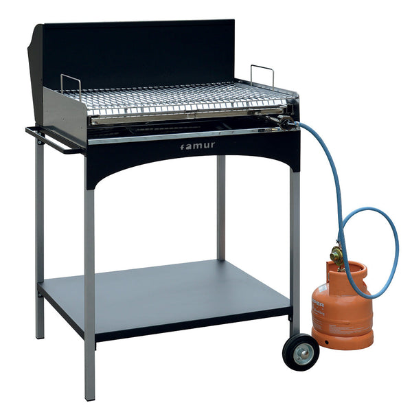 sconto Barbecue Multifonction Bois Charbon Gaz Acier Grill Famur BK 8 Eco Gas