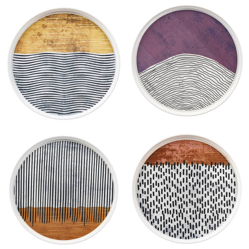 Set 4 Piatti Frutta Ø21x2,5 cm  in Ceramica VdE Tivoli 1996 Switch