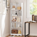 Libreria Moderna a 6 Ripiani 60x23,6x170 cm con Divisori in Pannello Truciolare Bianco      