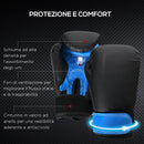 Set Sacco da Boxe da Appendere Sacco per Pugilato a 3 Strati Guantoni e Borsa di Trasporto Blu   