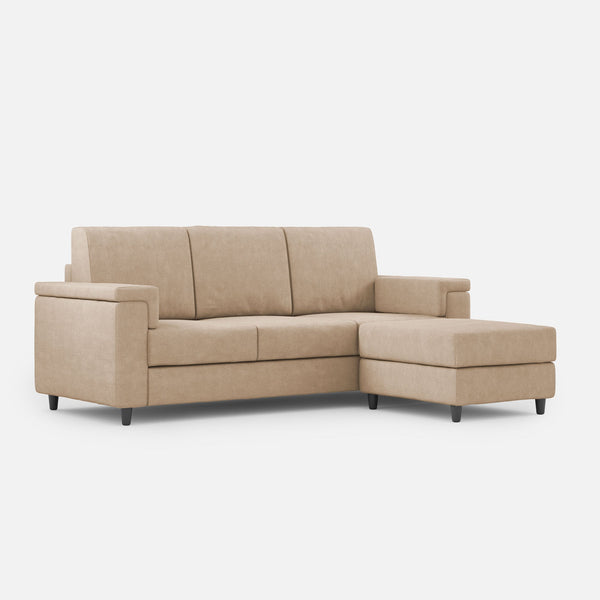 prezzo Divano 3 Posti con Pouf 208x155x85 cm Marrak in Tessuto Beige