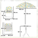 Set da Giardino per Bambini 2-5 Anni con Tavolino 2 Sedie e un Ombrellone Bianco    