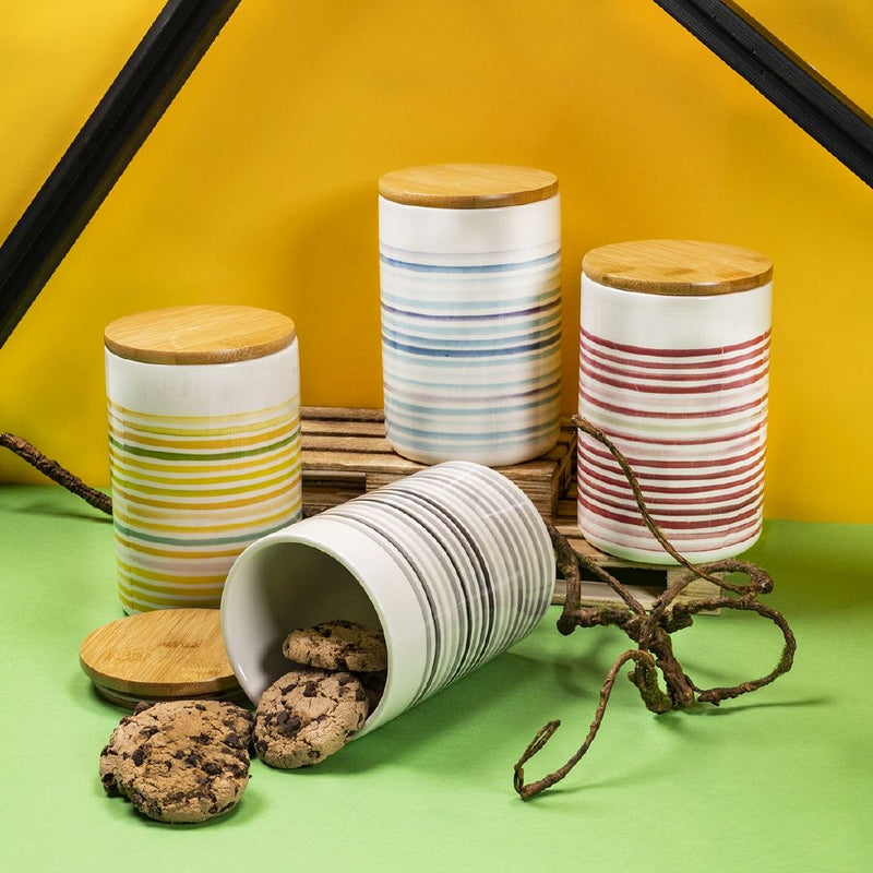 Set 4 Barattoli Ø10,5x16,5 cm 870 ml in Ceramica VdE Tivoli 1996 Masseria