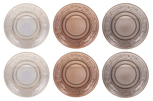 online Set de 6 Assiettes à Pain Ø15 cm en Verre VdE Tivoli 1996 Imperial Ecrù Ambré et Fumé