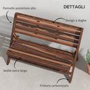 Panchina da Giardino 2 Posti 122x63x83 cm Pieghevole a Doghe in Legno di Pino Carbonizzato      