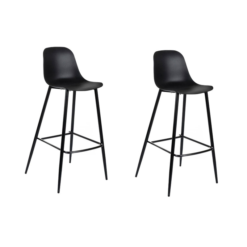Set 2 Sgabelli 47,5x47xH91,5 cm in Polipropilene Frida Nero