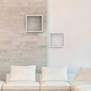 Set 2 Mensole Cubo da Parete Quadrato in Fibra di Legno Q-Bis Maxi Bianco