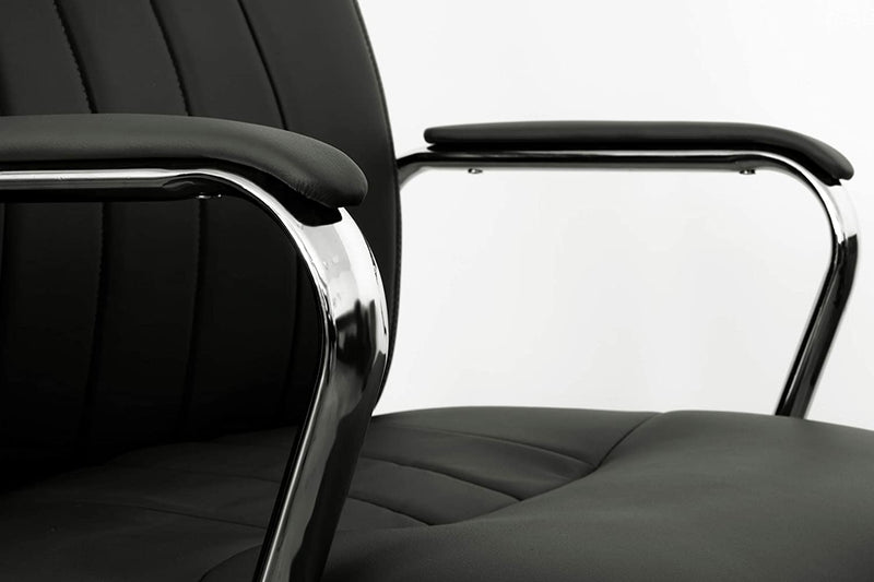 Sedia Poltrona Direzionale da Ufficio 59x67x105/113 cm Ergonomica in Similpelle Nera