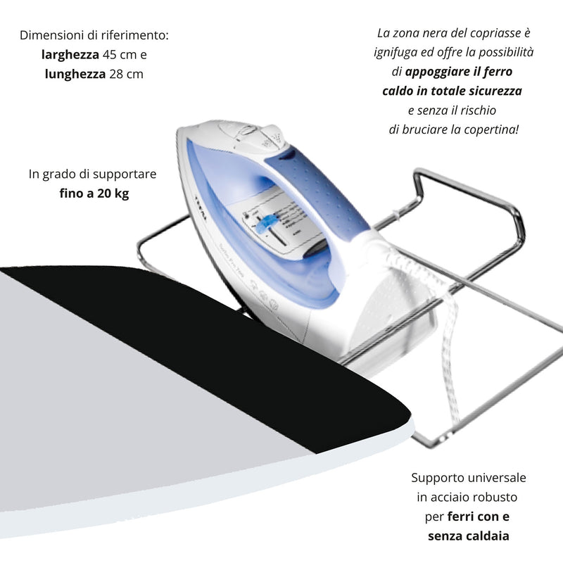 Asse da Stiro Completo Combiboard Profi 125x48 cm con Piano Stiramaniche e Ripiano Regolabile in Altezza