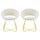 Lot de 2 Chaises Vintage 58x64x83 cm en Tissu Effet Velours Greta Beige