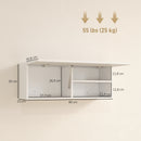Mobiletto da Bagno 80x25x30 cm Pensile con Anta a Ribalta e Ripiani in MDF Bianco      