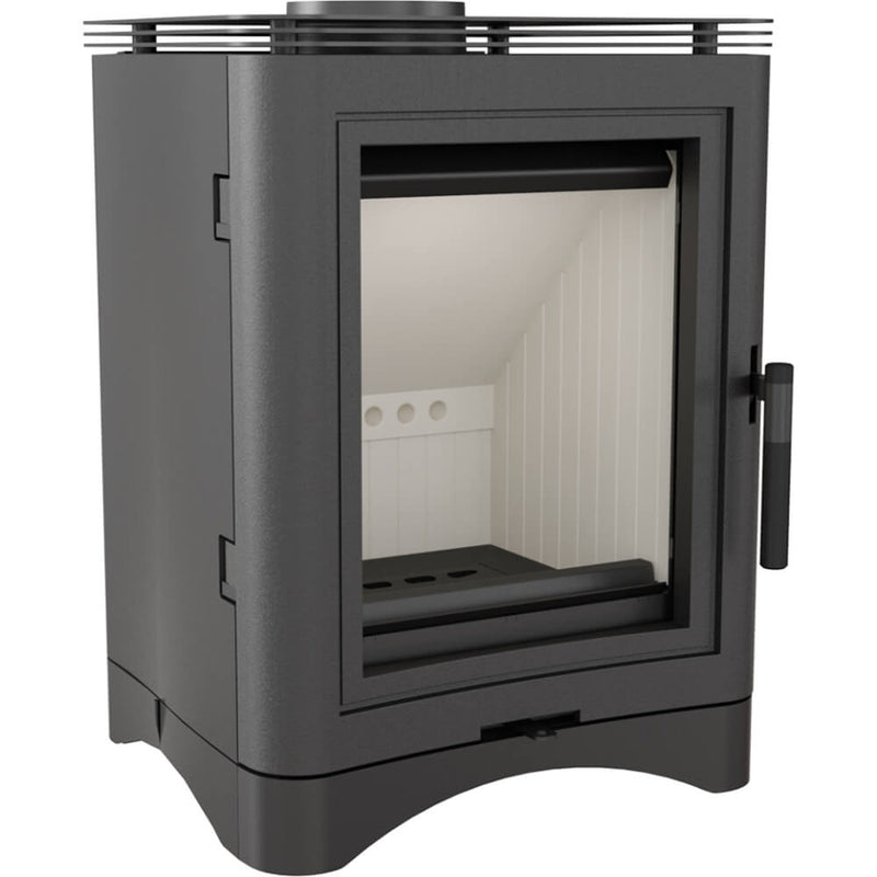 Stufa a Legna 5,5/9rKW in Ghisa e Acciaio Flig Warren 130 Nera