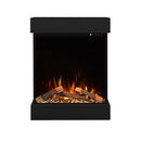 Caminetto Elettrico da Pavimento Autoportante Calliope Effetto Fuoco e Telecomando con Cornice in Legno MDF Nero