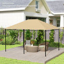 Tetto di Ricambio 4x3 m per Gazebo Anti UV con Presa d'Aria in Poliestere Cachi