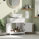 Mobiletto Sottolavabo Salvaspazio 60x30x60 cm con Cassetto e Armadietto in MDF Bianco      