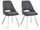 Lot de 2 chaises Kashar 45x49,5x85 cm en tissu gris foncé