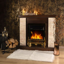 Camino Elettrico da Pavimento 90,3x98x30 cm Effetto Fiamma 2000W Rock & Galileo Gold Noce