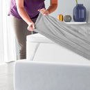 Lenzuolo Sotto Matrimoniale con Angoli H40 cm ed Elastico Tinta Unita Grigio Chiaro