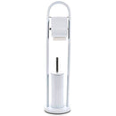 Portarotolo con Portascopino per Bagno in Metallo con Spazzolone 20x80cm Bianco