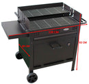Barbecue a Legna e Carbone 120x60x92 cm con Forno per Pizza in Acciaio Etna Nero