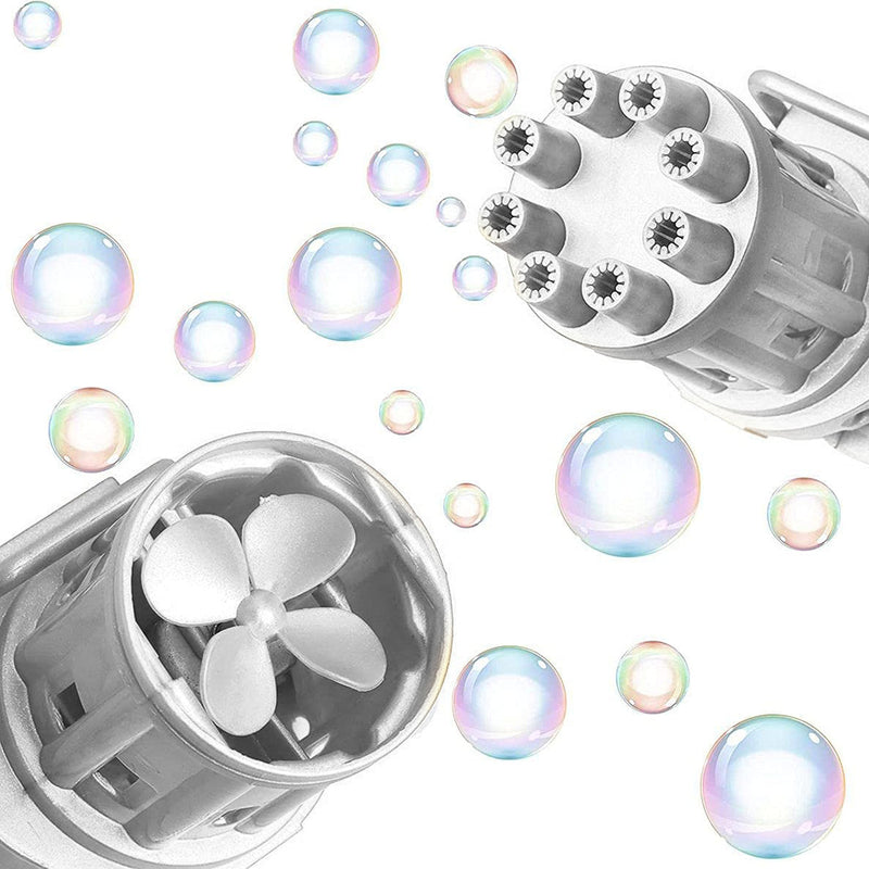 Pistola Bolle di Sapone Automatica Ba Batterie Bubble Gun Grigio