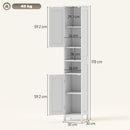 Mobile Alto a Colonna Bagno 30x30x170 cm con 2 Ripiani Aperti e 2 Armadietti in Legno Bianco      