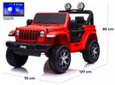 Macchina Elettrica per Bambini 12V Mp4 2 Posti con Licenza Jeep Wrangler Rubicon Rossa