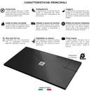 Piatto Doccia in Pietra Bonussi Ardesia Stone Central Nero Varie Misure