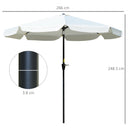 Ombrellone da Giardino Ø266x248,5 cm Inclinabile con Manovella Bianco Crema  