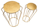 Tavolinetti Thing Coppia Ø38x70-26,8x60 cm in Ferro Oro